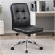 Sela Swivel Office Chair | Tufted Black Seat & Back | Chrome Base