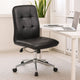Sela Swivel Office Chair | Tufted Black Seat & Back | Chrome Base