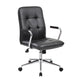 Sela Swivel Office Armchair | Tufted Black Seat & Back | Chrome Base BM344565