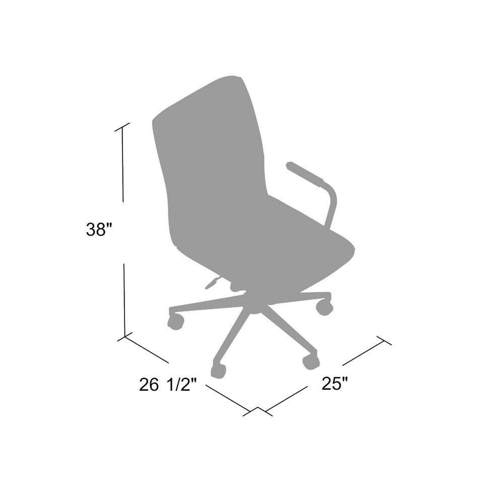 Sela Swivel Office Armchair | Tufted Black Seat & Back | Chrome Base BM344565