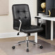 Sela Swivel Office Armchair | Tufted Black Seat & Back | Chrome Base BM344565