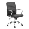 Swivel Task Chair | Black Vinyl | Chrome Base & Arms | Caster Wheels BM344569