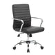 Swivel Task Chair | Black Vinyl | Chrome Base & Arms | Caster Wheels BM344569