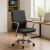 Swivel Task Chair | Black Vinyl | Chrome Base & Arms | Caster Wheels BM344569