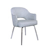 Guest Armchair | Granite Gray Linen | Chrome Legs | Semi Open Back BM344570