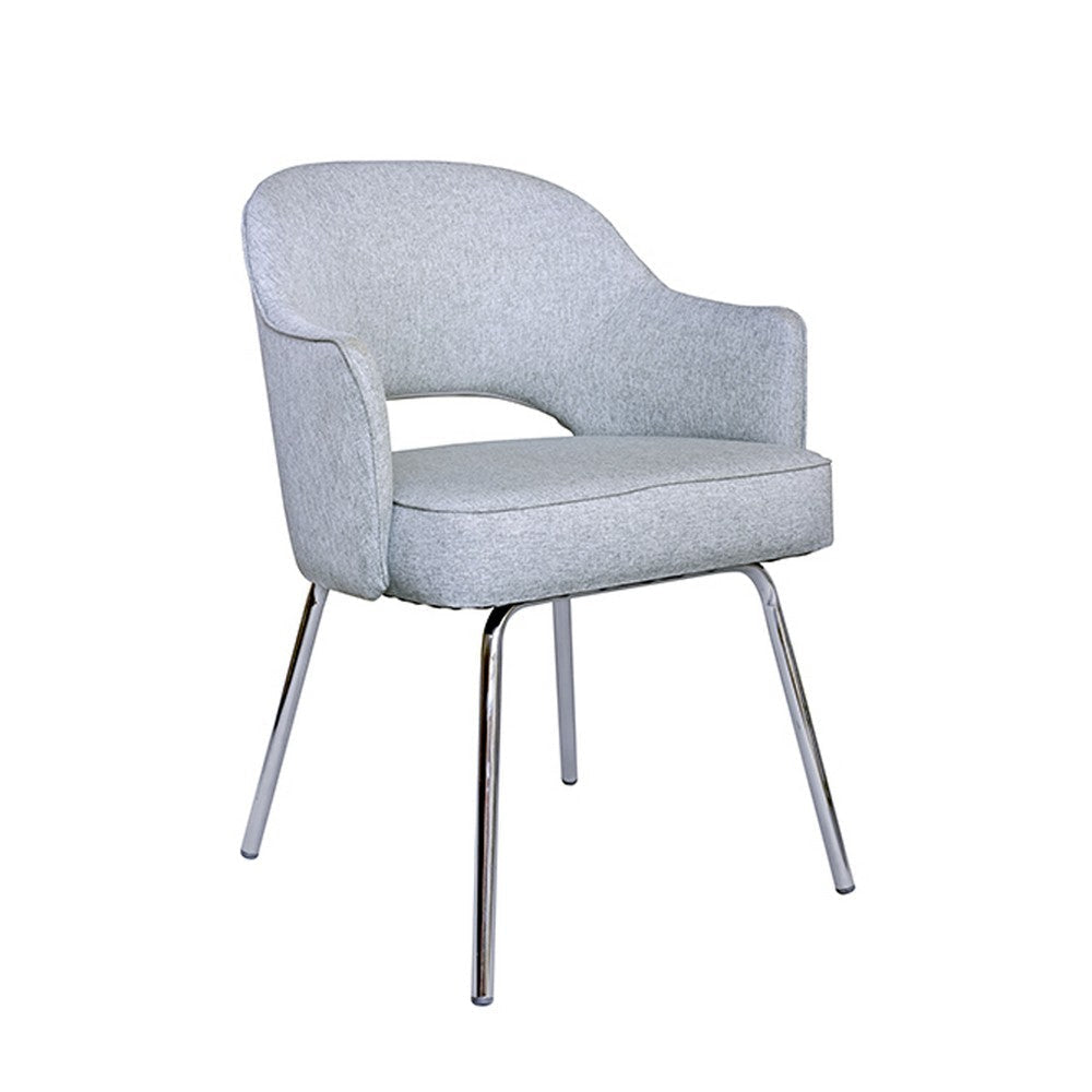 Guest Armchair | Granite Gray Linen | Chrome Legs | Semi Open Back BM344570
