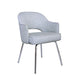 Guest Armchair | Granite Gray Linen | Chrome Legs | Semi Open Back BM344570
