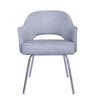 Guest Armchair | Granite Gray Linen | Chrome Legs | Semi Open Back BM344570