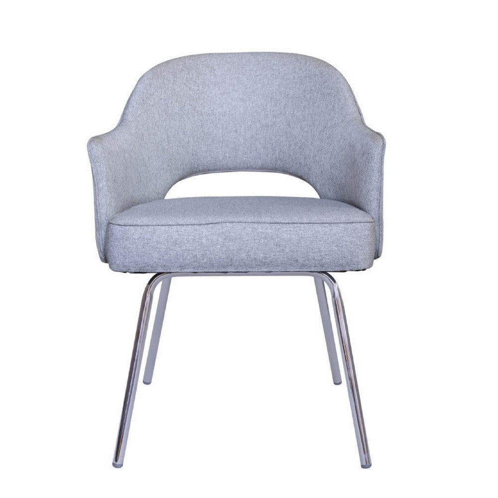 Guest Armchair | Granite Gray Linen | Chrome Legs | Semi Open Back BM344570