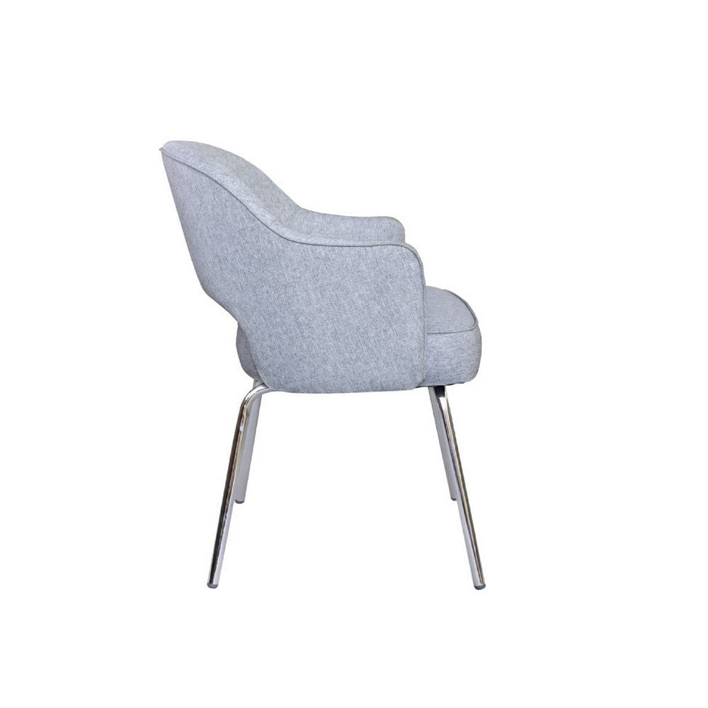 Guest Armchair | Granite Gray Linen | Chrome Legs | Semi Open Back BM344570