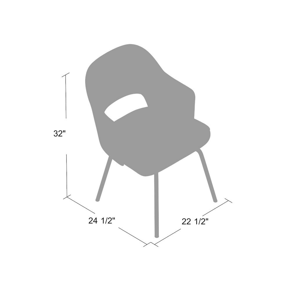 Guest Armchair | Granite Gray Linen | Chrome Legs | Semi Open Back BM344570