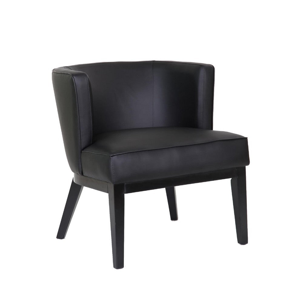 Yoma Reception Guest Chair | Smooth Black Vinyl | Rounded Backrest BM344571