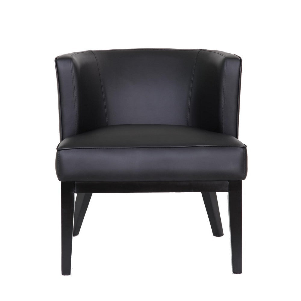 Yoma Reception Guest Chair | Smooth Black Vinyl | Rounded Backrest BM344571