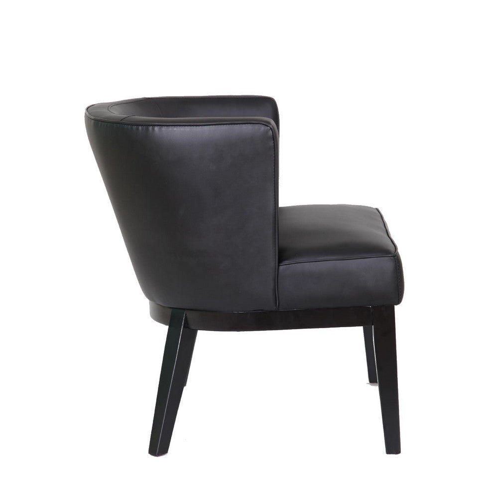 Yoma Reception Guest Chair | Smooth Black Vinyl | Rounded Backrest BM344571