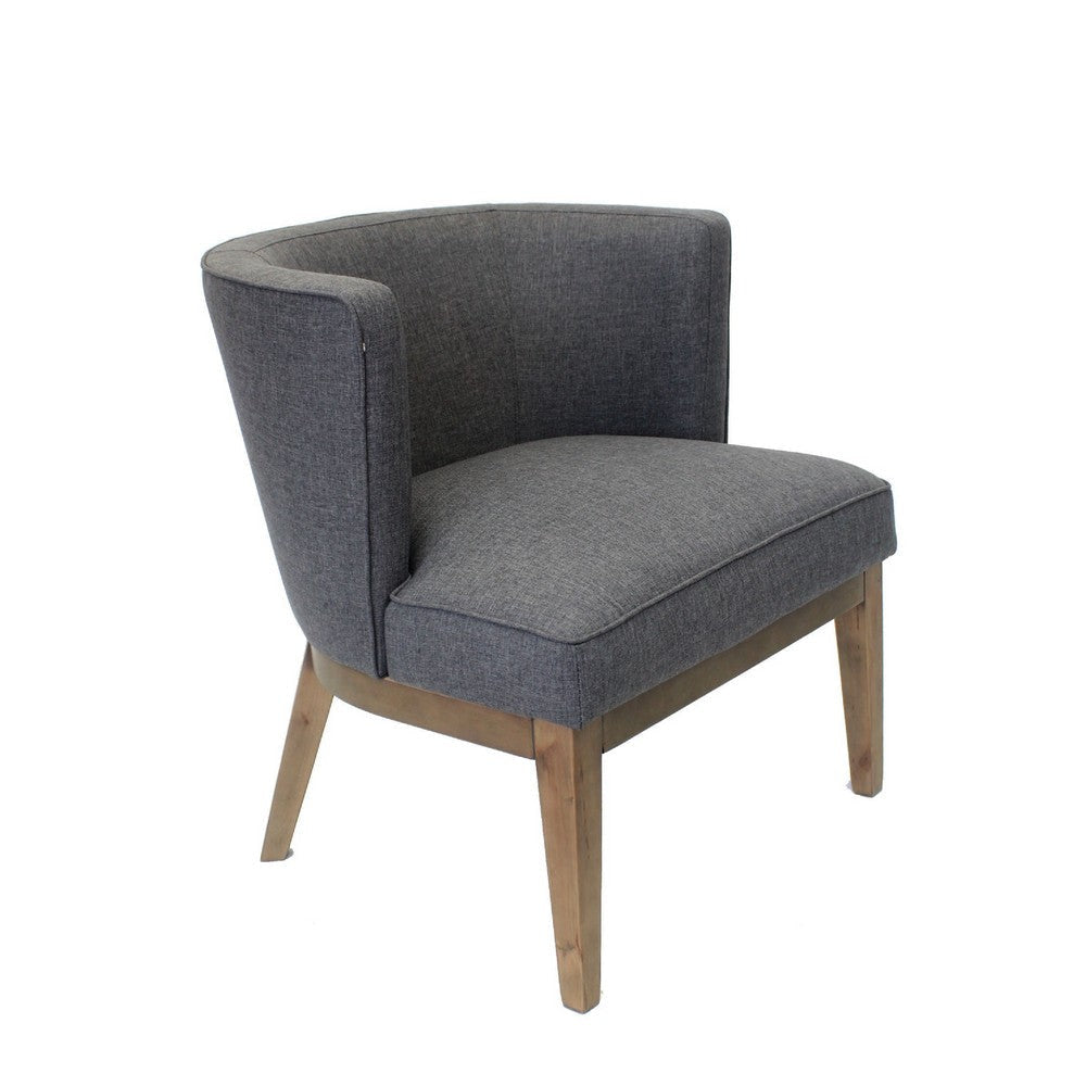 Yoma Reception Guest Chair | Slate Gray Linen | Driftwood Brown Wood BM344572