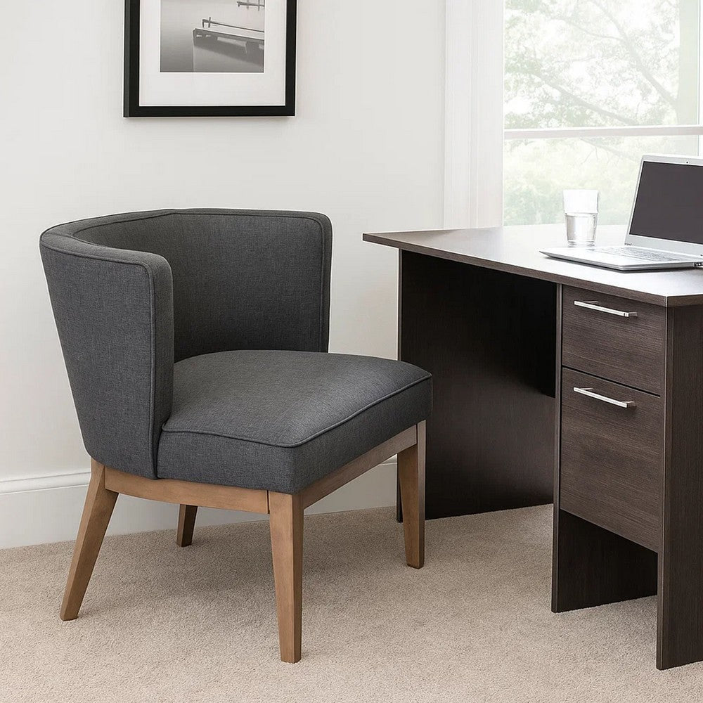 Yoma Reception Guest Chair | Slate Gray Linen | Driftwood Brown Wood BM344572