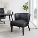 Yoma Guest Chair | Black Quilted Vinyl | Rounded Backrest BM344573