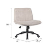Adjustable Swivel Task Chair on Caster Wheels | Beige Corduroy | Armless BM344574