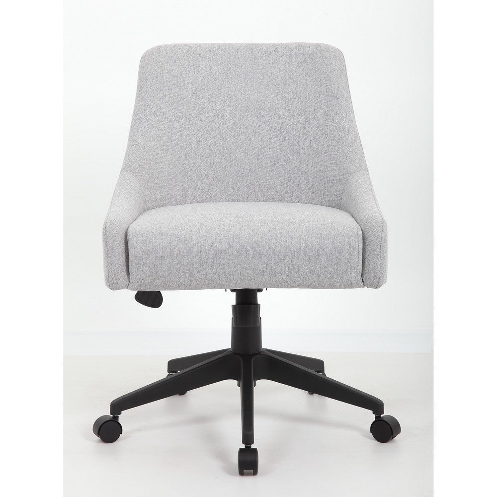 Boki Swivel Desk Chair | Light Gray Poly-Linen | Padded Curved Back BM344575