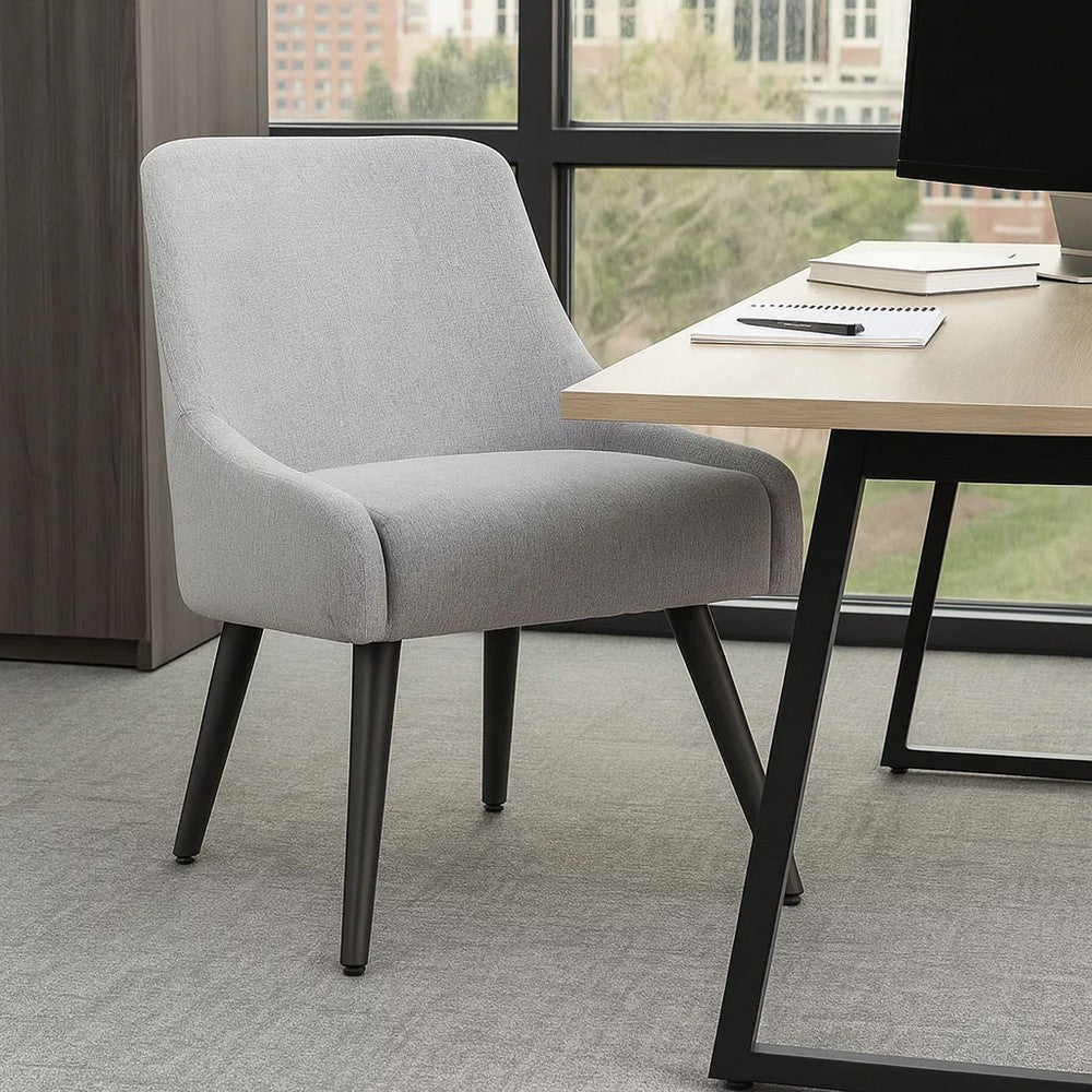 Boki Reception Guest Chair | Light Gray Poly-Linen | Soft Foam Seat BM344576