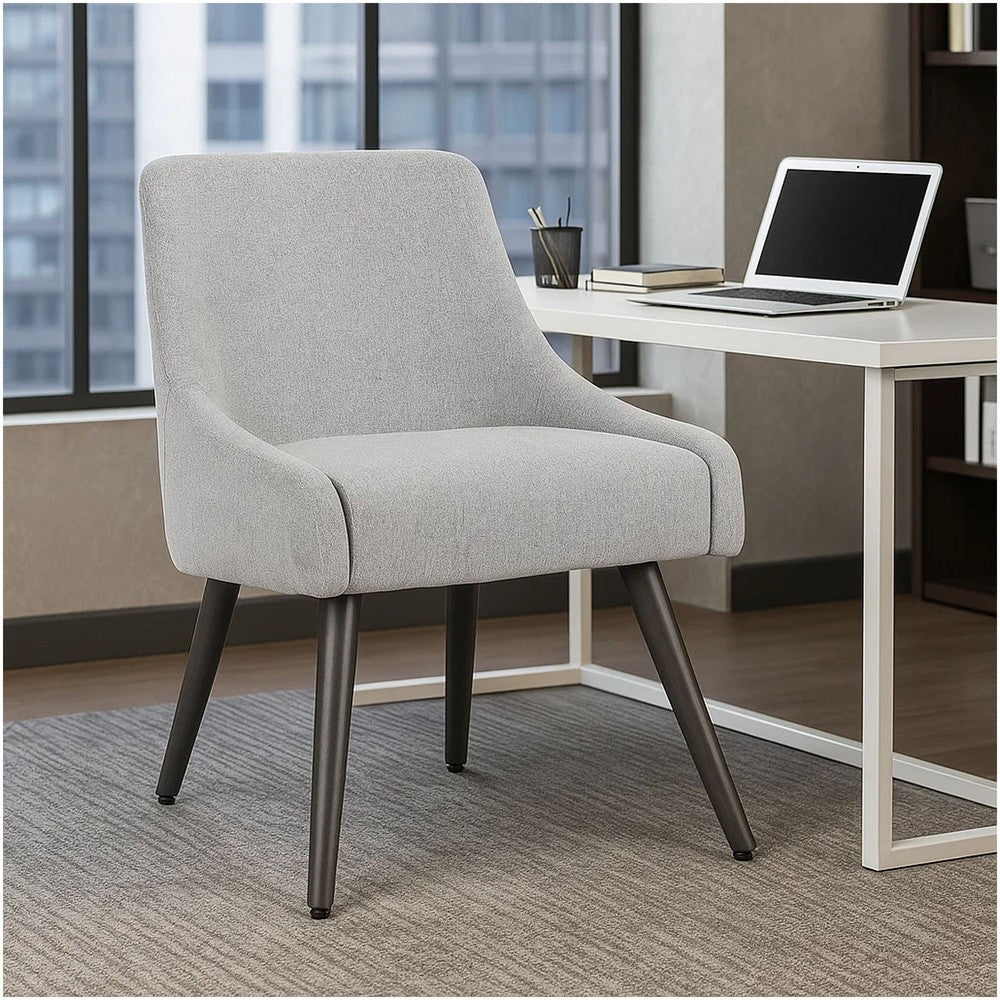 Boki Reception Guest Chair | Light Gray Poly-Linen | Soft Foam Seat