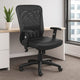 Rolling Task Chair | Black LeatherPlus Mesh | Adjustable Arms | Swivel BM344577