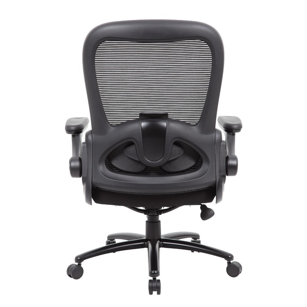 Heavy Duty XL Armchair | Black Mesh | Steel Frame | Wheels | Swivel Seat BM344578