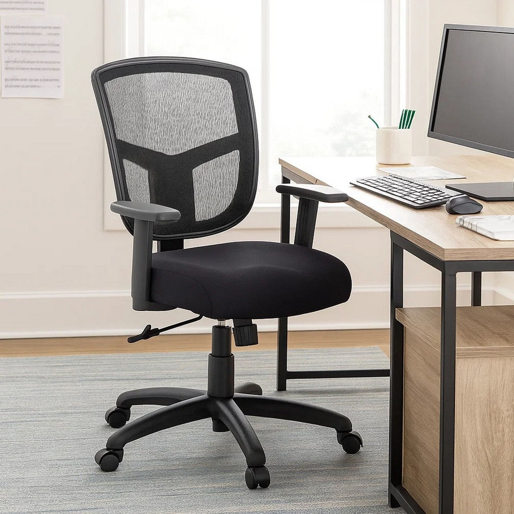 Oyo Swivel Task Chair | Black Mesh | Synchro-Tilt | 5 Caster Wheels BM344579