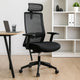Rolling Office Chair w Headrest | Black Mesh | Foam | Swivel Seat BM344581