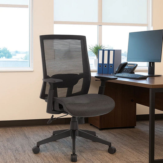 Swivel Task Chair | Black Mesh | Foam | Commercial Rated Synchro-Tilt BM344582