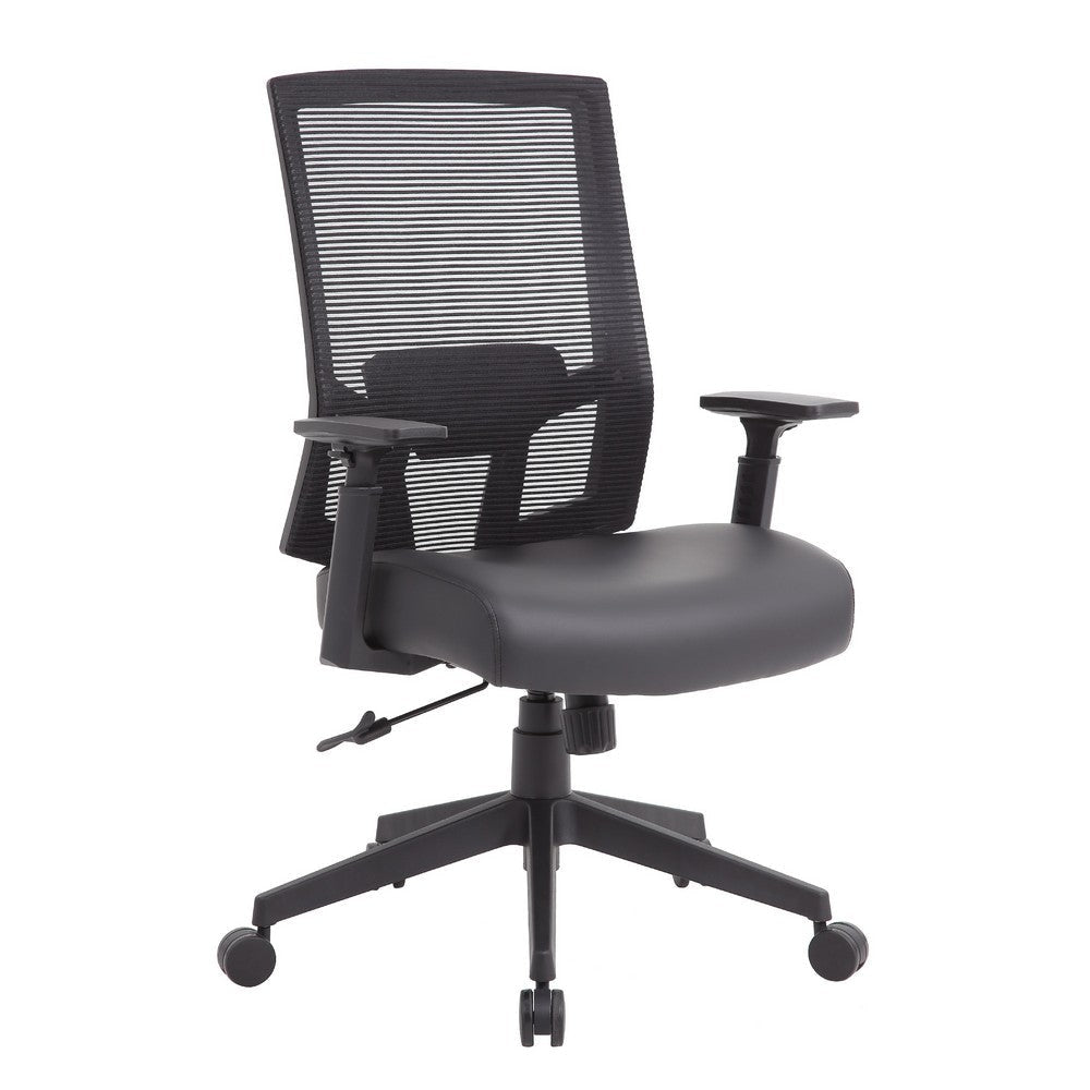 Swivel Task Chair | Black Mesh | Gray Antimicrobial Vinyl | Foam BM344583