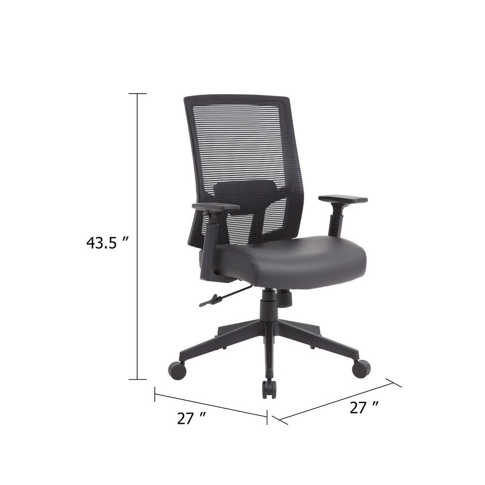 Swivel Task Chair | Black Mesh | Gray Antimicrobial Vinyl | Foam BM344583