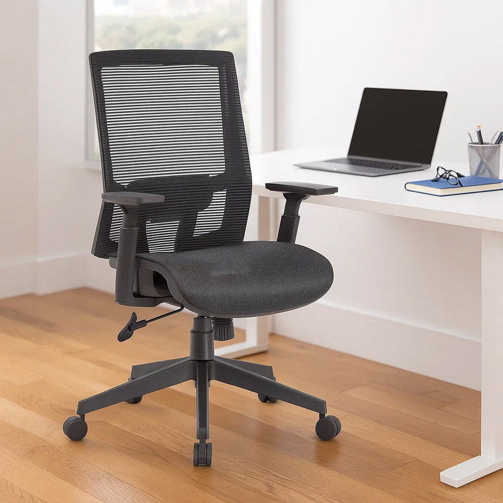 Swivel Task Chair | Black Mesh | Gray Antimicrobial Vinyl | Foam BM344583