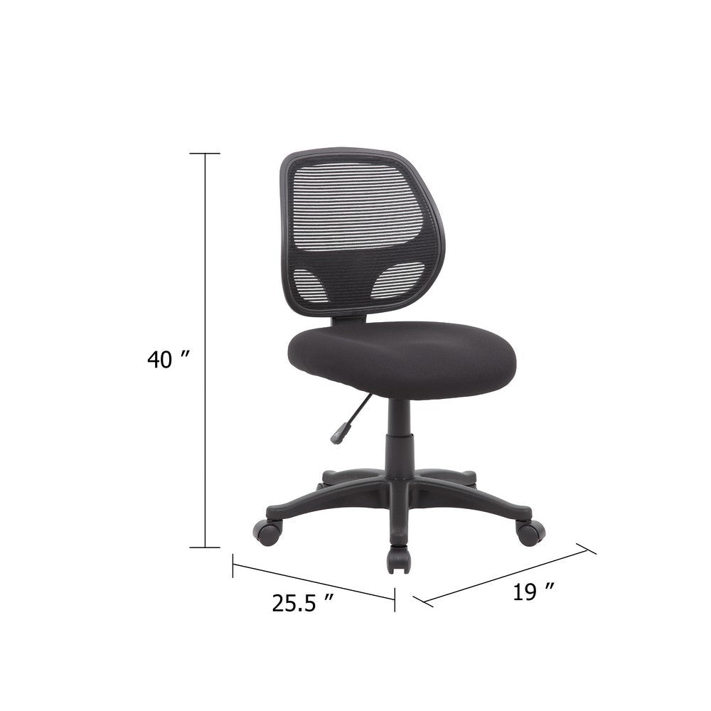 Maya Rolling Office Chair | Black Mesh | Foam Padding & Lumbar Support BM344584