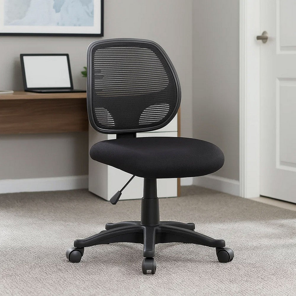 Maya Rolling Office Chair | Black Mesh | Foam Padding & Lumbar Support BM344584