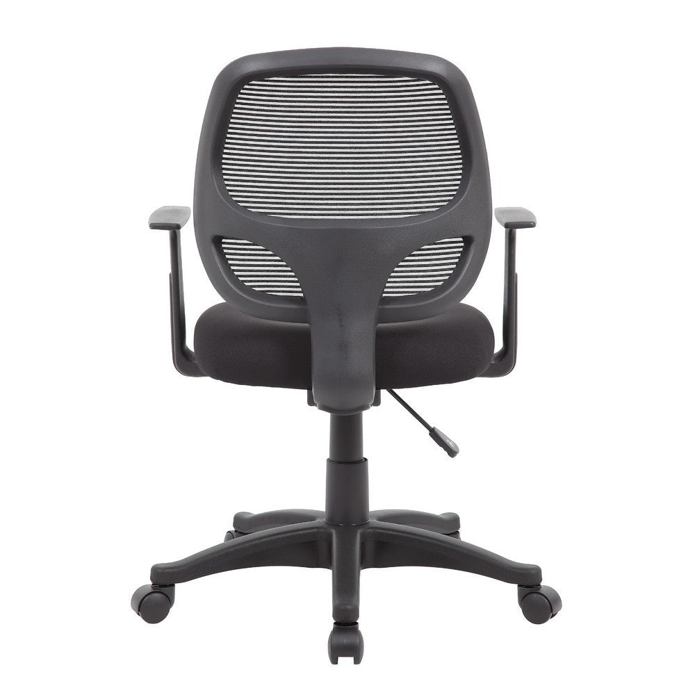Maya Rolling Office Chair w T-Arms | Black Mesh | Foam Padding BM344585