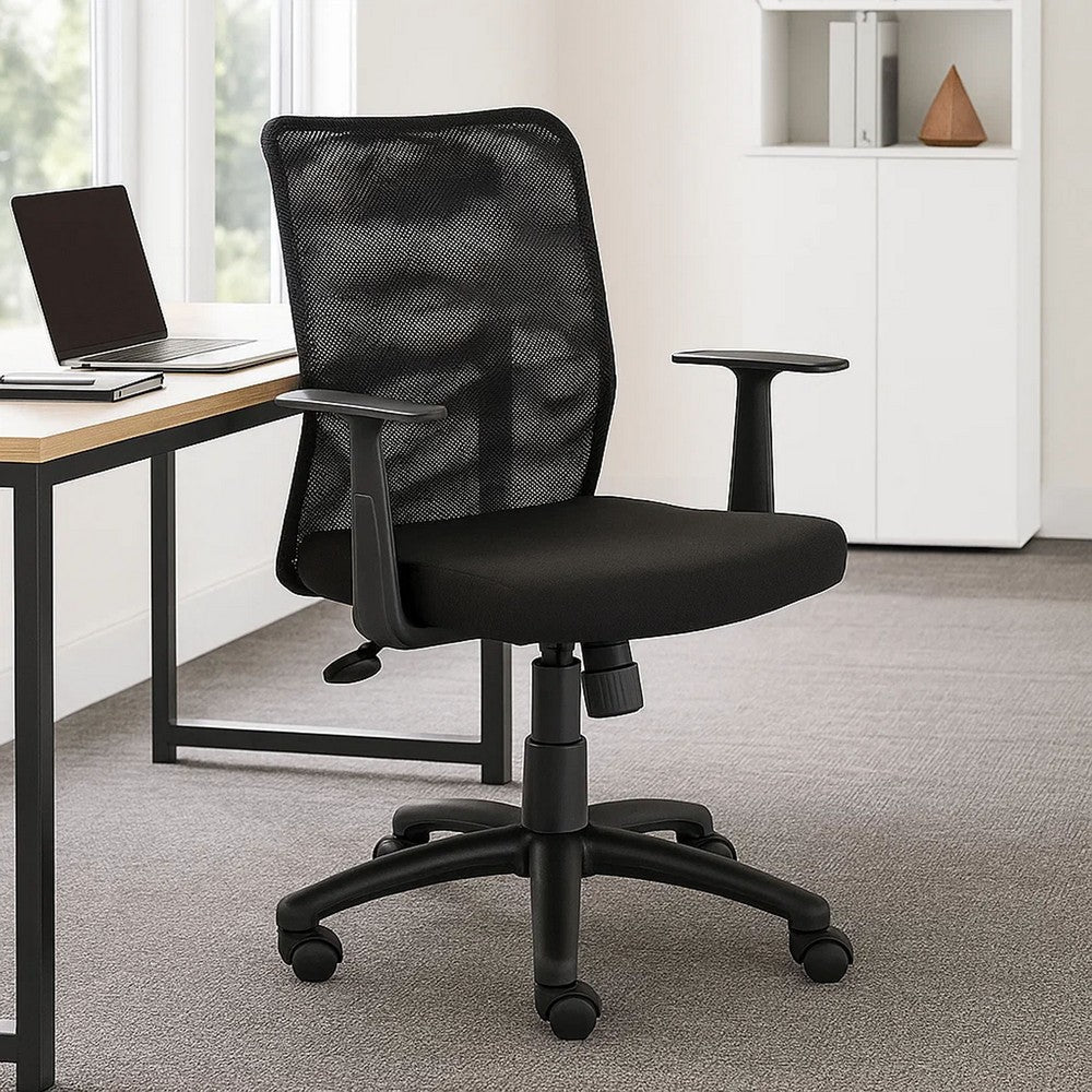 Lene Black Task Armchair | Mesh | Adjustable Tilt Tension Mechanism