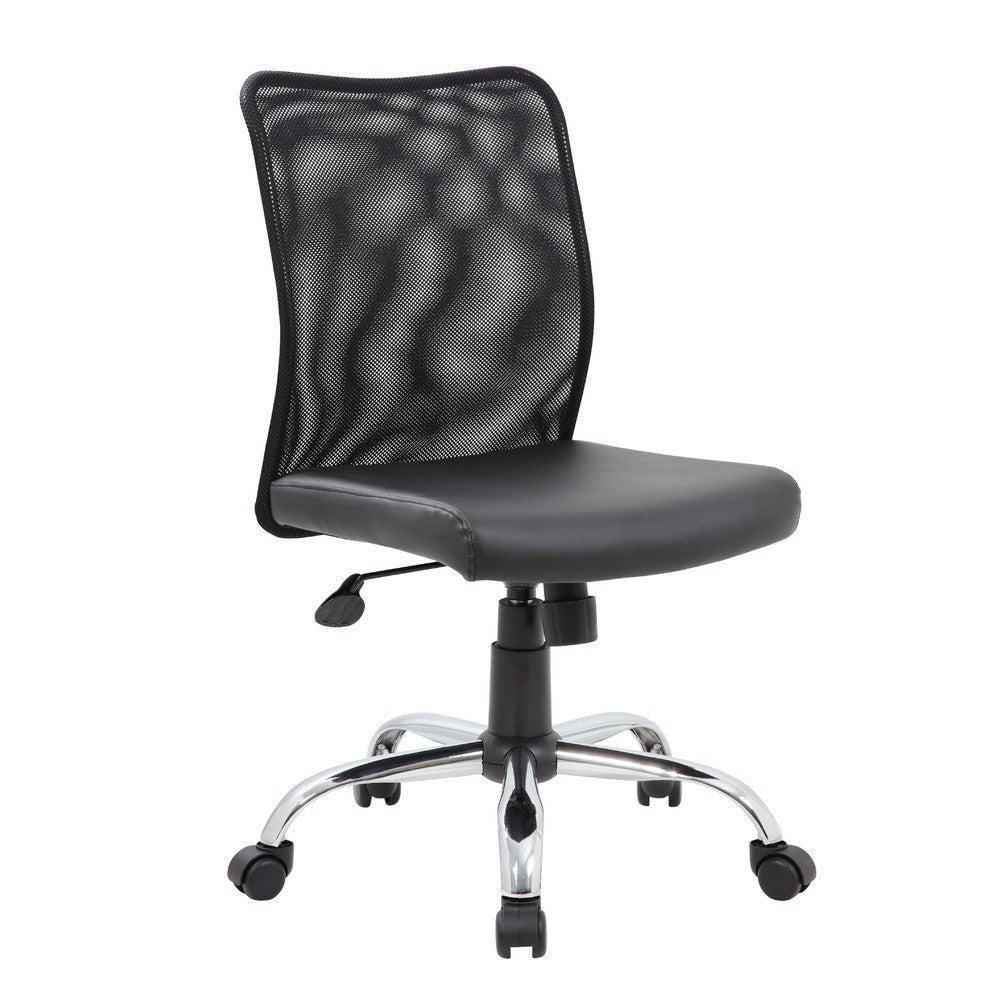 Lene Task Chair | Black Mesh & Caressoft Vinyl | Chrome | Tilt Tension BM344588