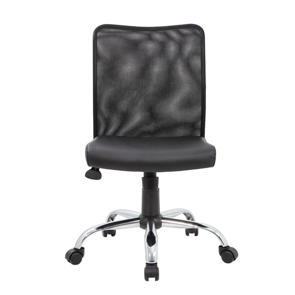 Lene Task Chair | Black Mesh & Caressoft Vinyl | Chrome | Tilt Tension BM344588