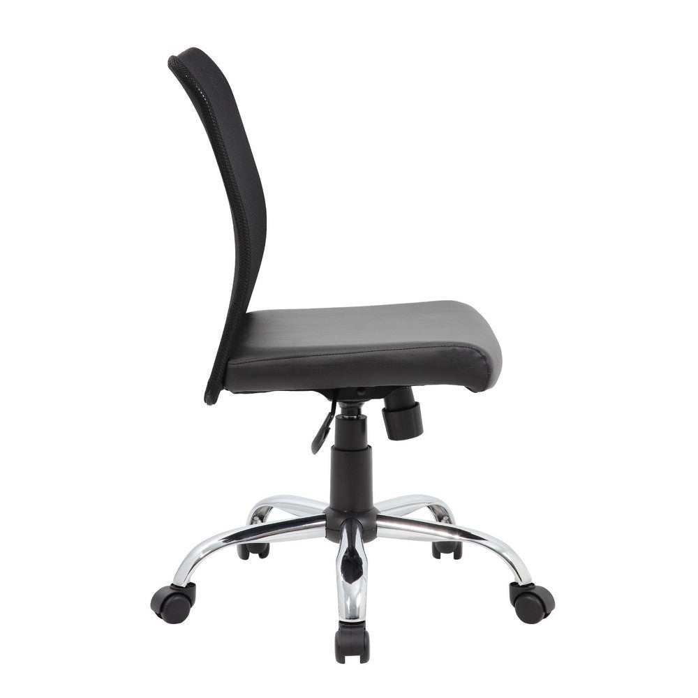 Lene Task Chair | Black Mesh & Caressoft Vinyl | Chrome | Tilt Tension BM344588