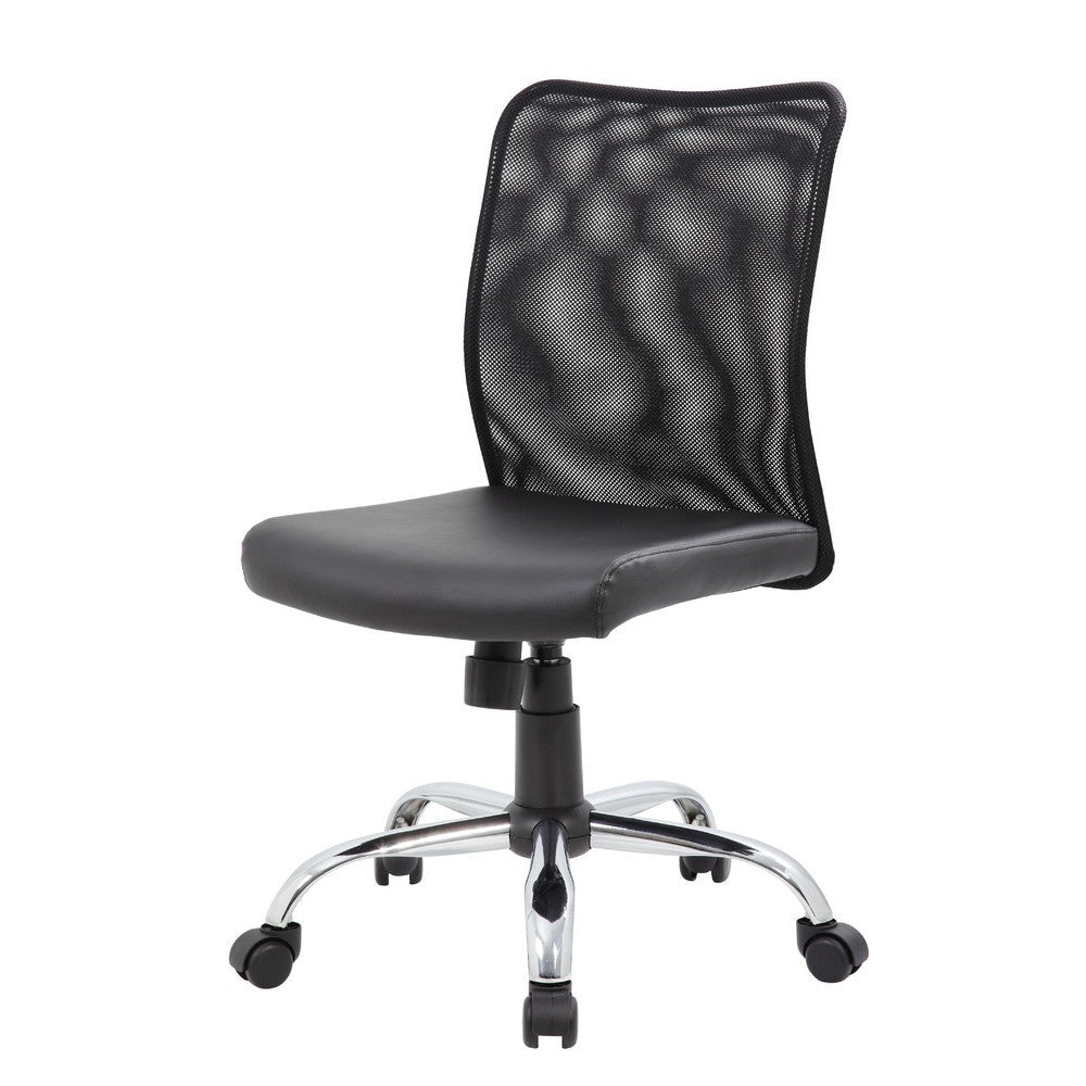 Lene Task Chair | Black Mesh & Caressoft Vinyl | Chrome | Tilt Tension BM344588