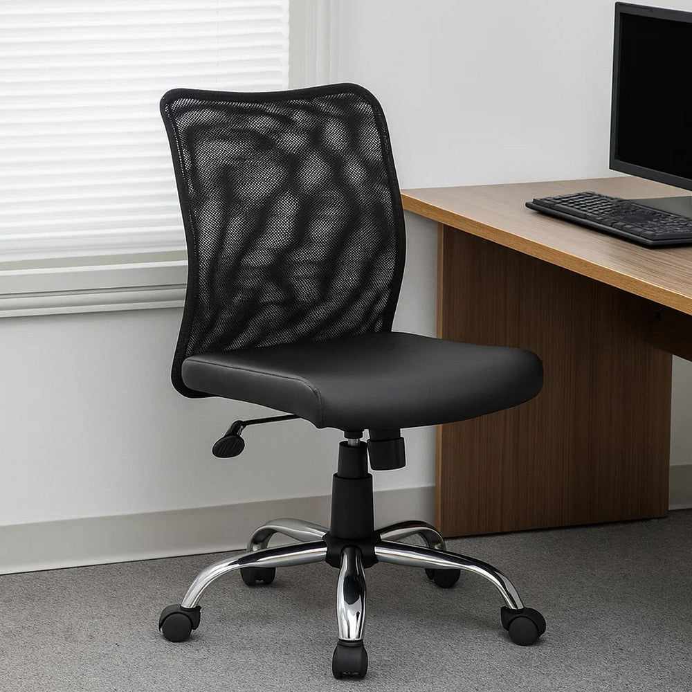 Lene Task Chair | Black Mesh & Caressoft Vinyl | Chrome | Tilt Tension BM344588