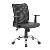 Lene Task Chair | T-Arms | Black Mesh & Caressoft Vinyl | Spring Tilt BM344589