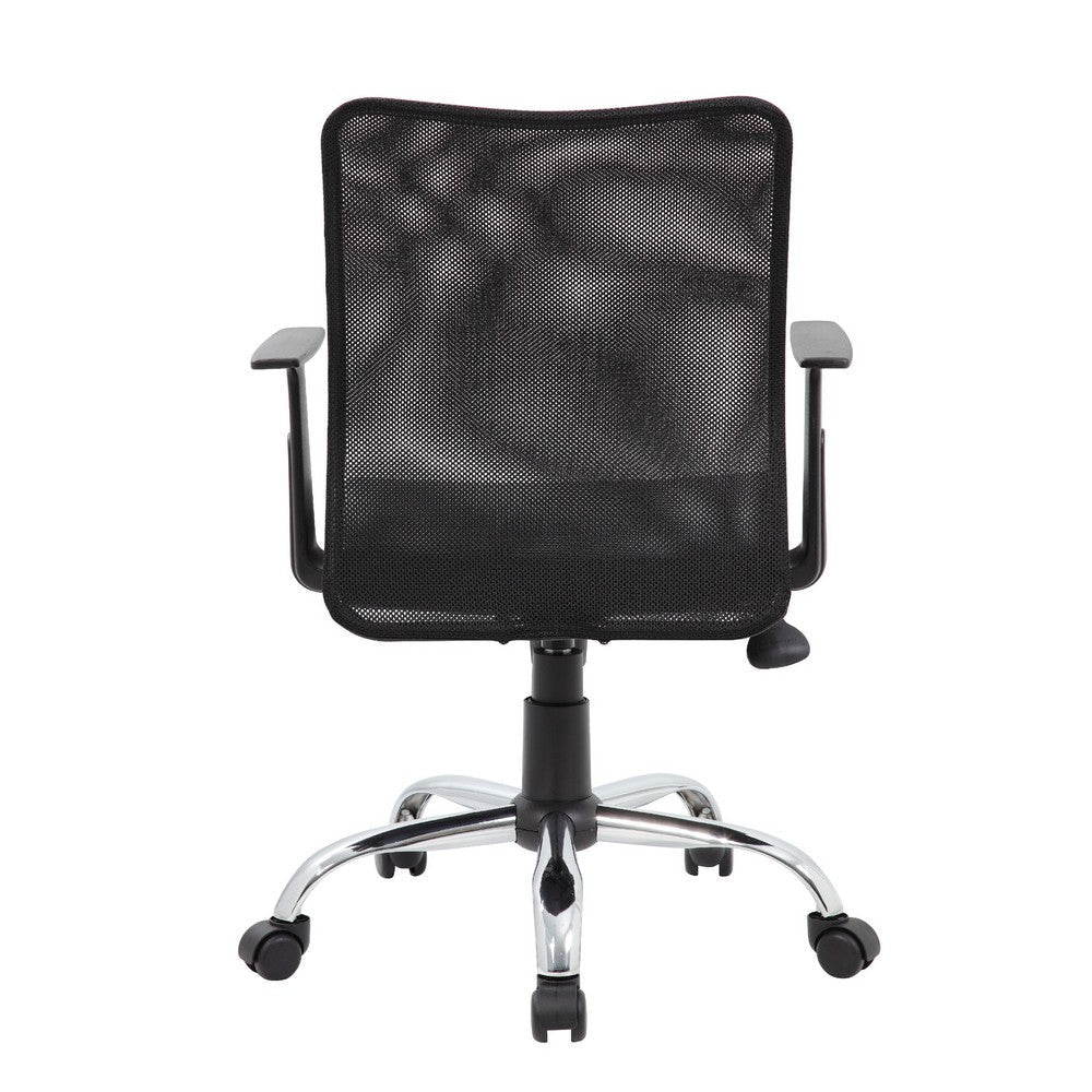 Lene Task Chair | T-Arms | Black Mesh & Caressoft Vinyl | Spring Tilt BM344589
