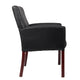 Nick Guest Armchair | Black Vinyl | Mahogany Brown Finish | Lumbar Support BM344590