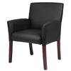 Nick Guest Armchair | Black Vinyl | Mahogany Brown Finish | Lumbar Support BM344590