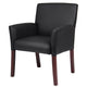 Nick Guest Armchair | Black Vinyl | Mahogany Brown Finish | Lumbar Support BM344590