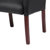 Nick Guest Armchair | Black Vinyl | Mahogany Brown Finish | Lumbar Support BM344590