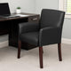 Nick Guest Armchair | Black Vinyl | Mahogany Brown Finish | Lumbar Support BM344590