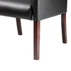 Nick Reception Guest Armchair | Soft Black Vinyl | Mahogany Brown Finish BM344591